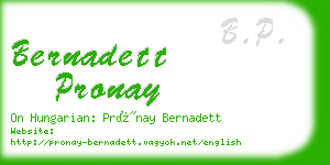 bernadett pronay business card